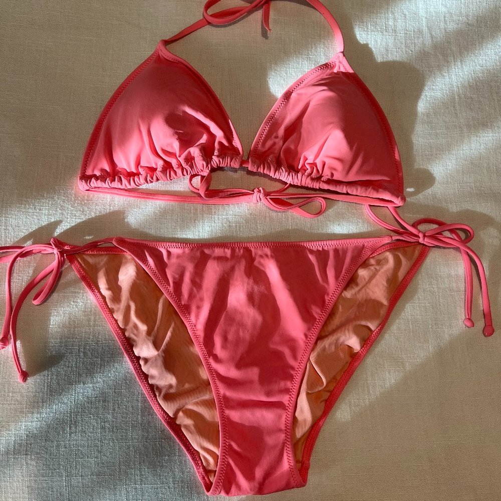 Victoria's Secret - Salmon Pink String Bikini - Size L
